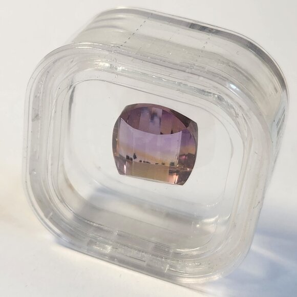 SIB Mandiore Ametrine Avg 13.00ct 14x14mm Cushion Roll Top Cut Loose Gemstone - Picture 7 of 10